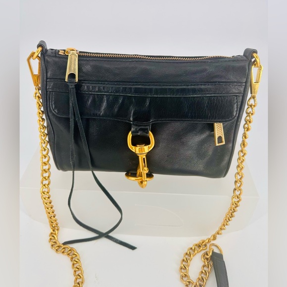 Rebecca Minkoff Handbags - Rebecca Minkoff Black Leather Crossbody Bag w/ Gold Hardware